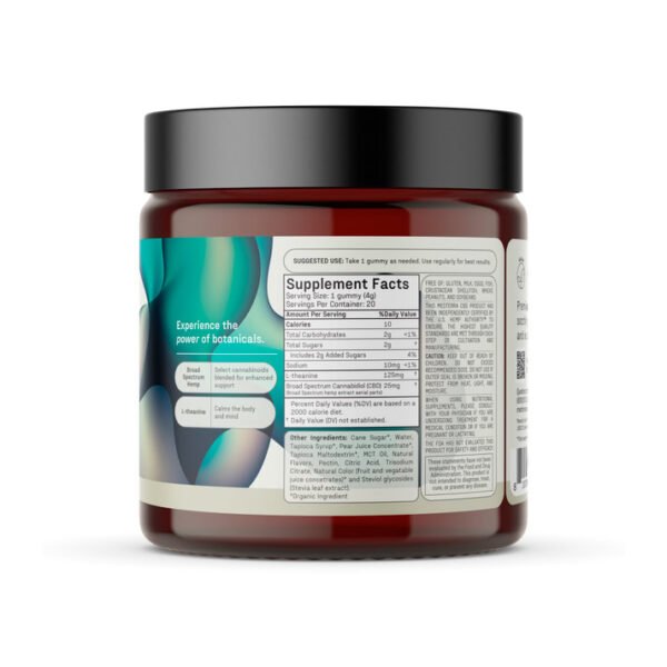 medterra, calm 25mg cbd+ gummies, strawberry lemonade, broad spectrum thc free, 20ct, 500mg cbd