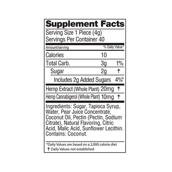 wyld cbd, pear gummies, broad spectrum thc free, 40ct, 400mg cbg + 800mg cbd